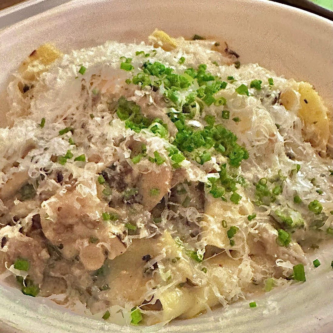 Fish Nor Fowl signature dishes Rigatoni with Beef BologneseWild Mushroom PappardelleChicken Parm